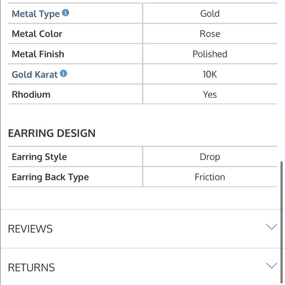 Diamond Teardrop Earrings 10K RoseGold - Picture 6 of 8